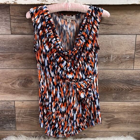 Josephine Studio Ruched Ladies Blouse Top, Size Petite Small, Multicolor - Picture 2 of 6